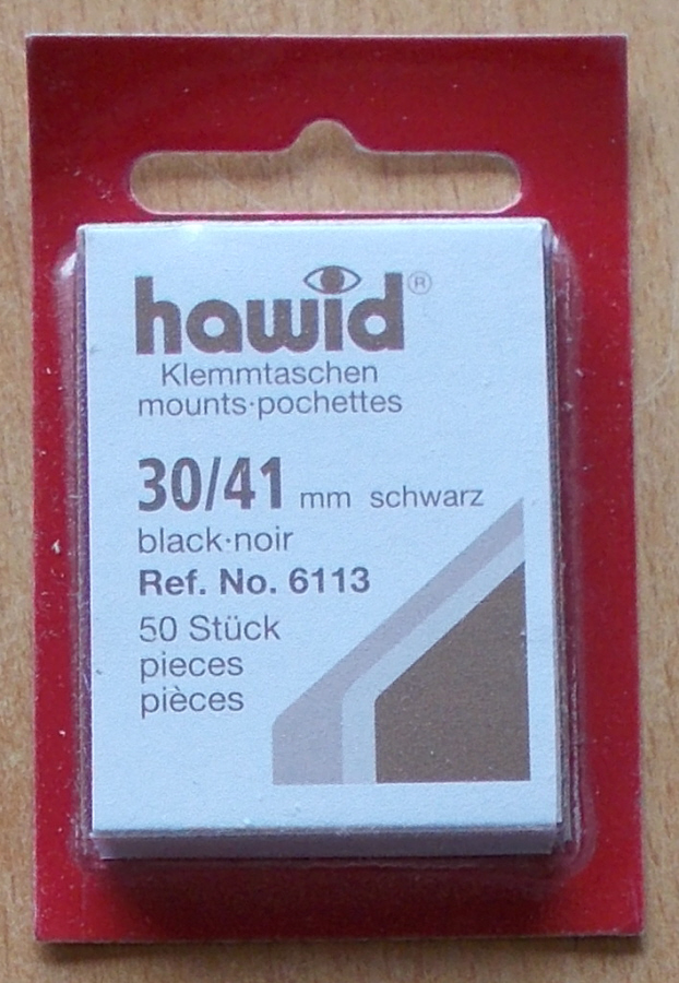 (image for) Hawid Stamp Mounts - Black 30mm x 41mm - Click Image to Close